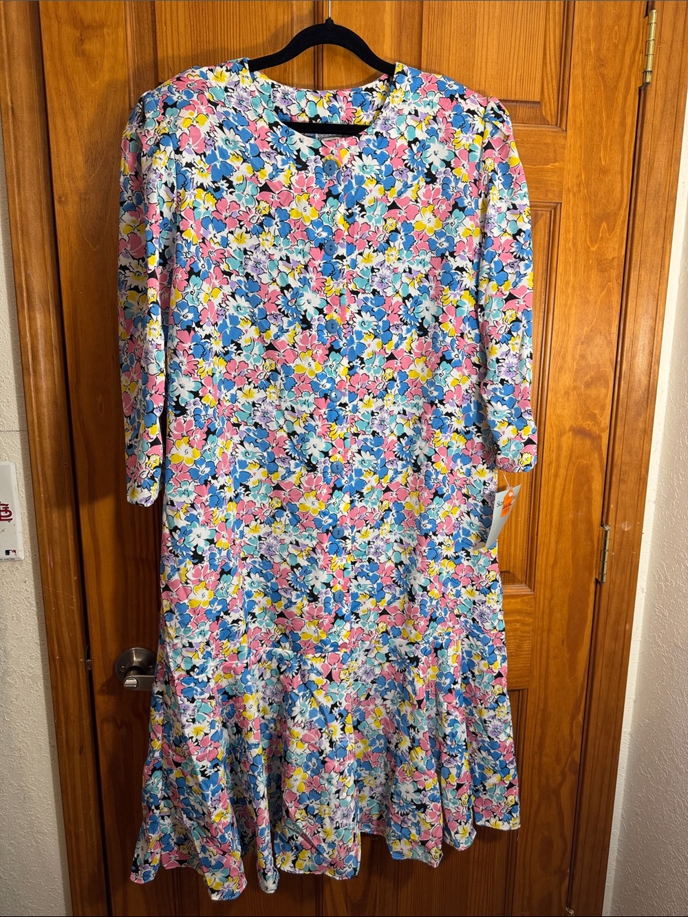 Vintage Sheena Floral Midi Dress Sears Size 18 Plus
